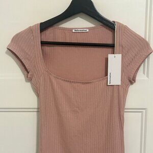Reformation NWT Cap Sleeve Ribbed Tshirt